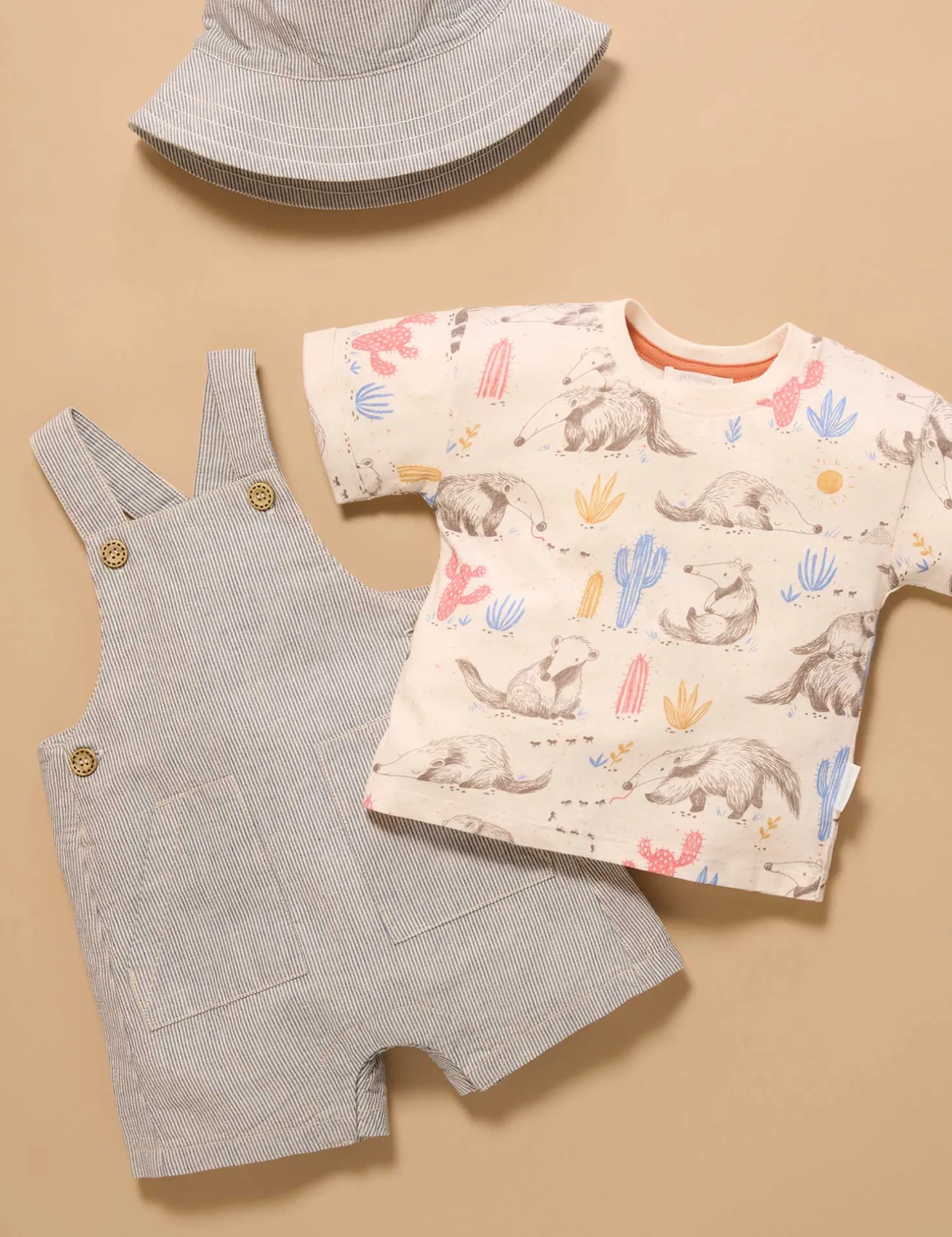 Anteater Striped Overall Set