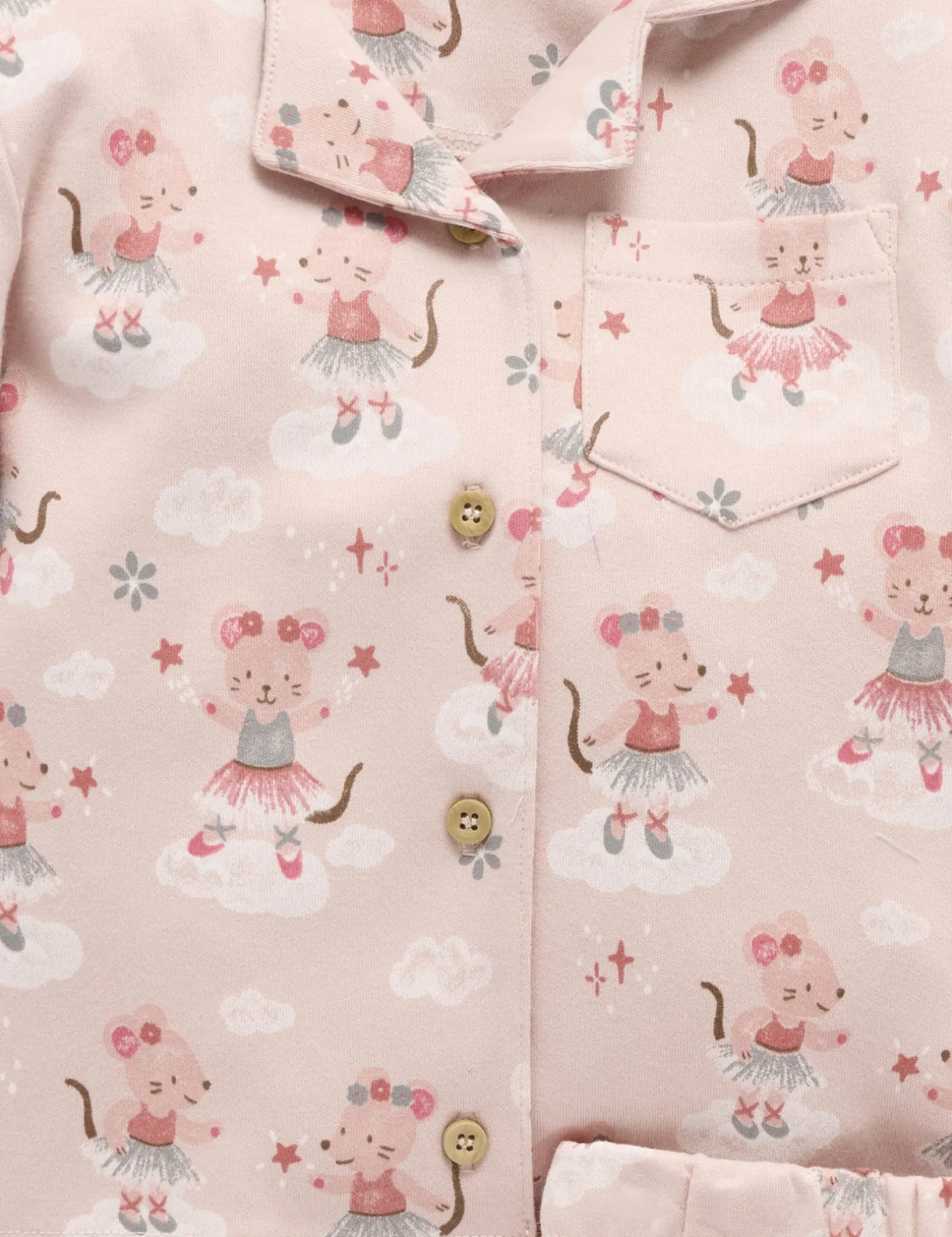 Ballet Dreams Thick Button Up PJ Set