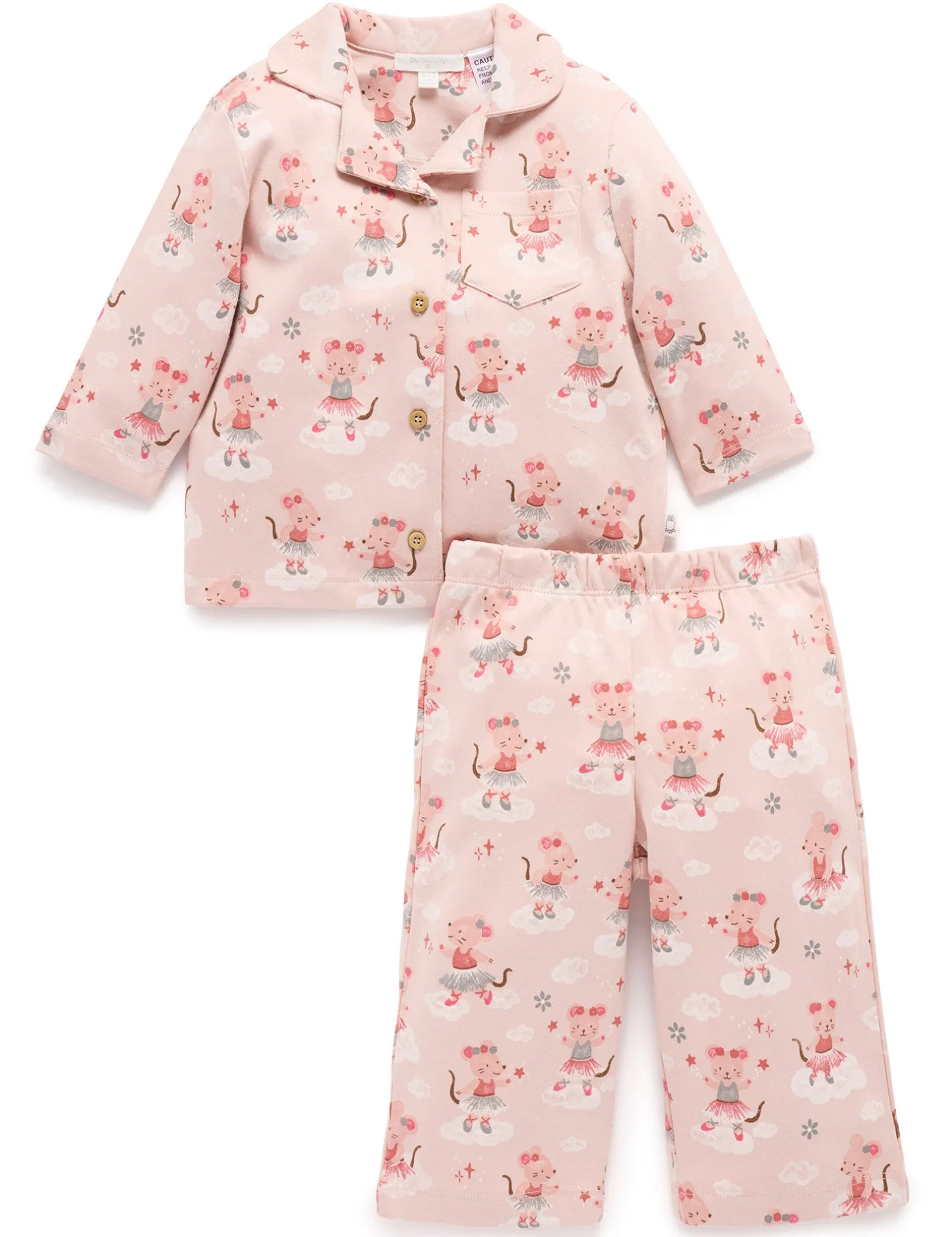 Ballet Dreams Thick Button Up PJ Set