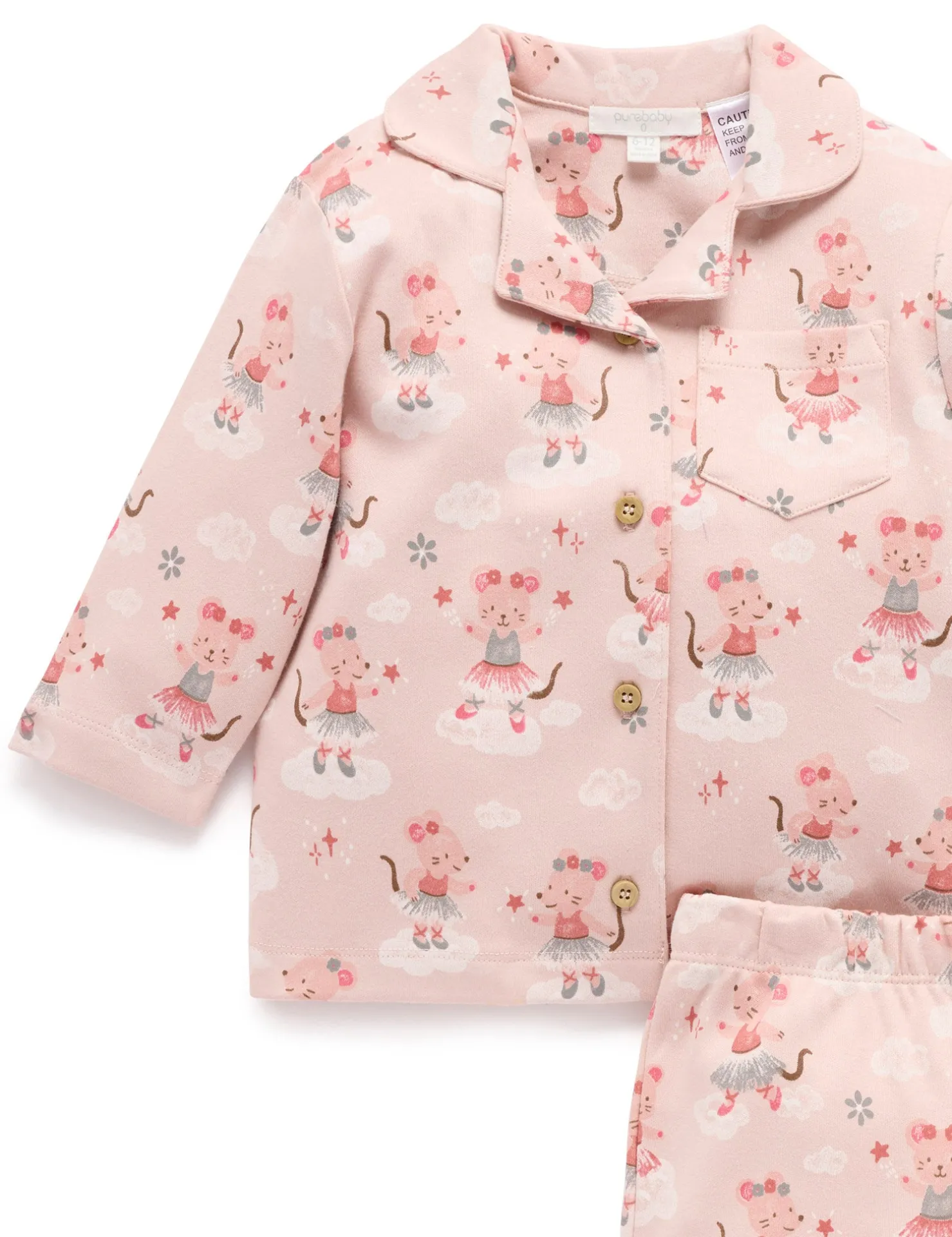 Ballet Dreams Thick Button Up PJ Set