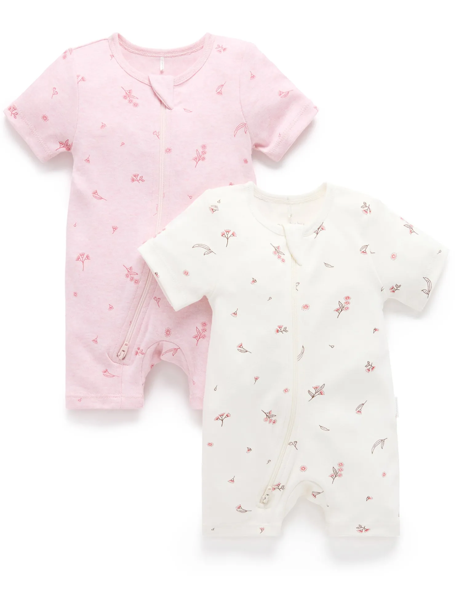 Blossom 2 Pack Short Zip Growsuit