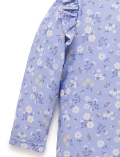 Blue Daisy Long Sleeve Rashie Sunsuit