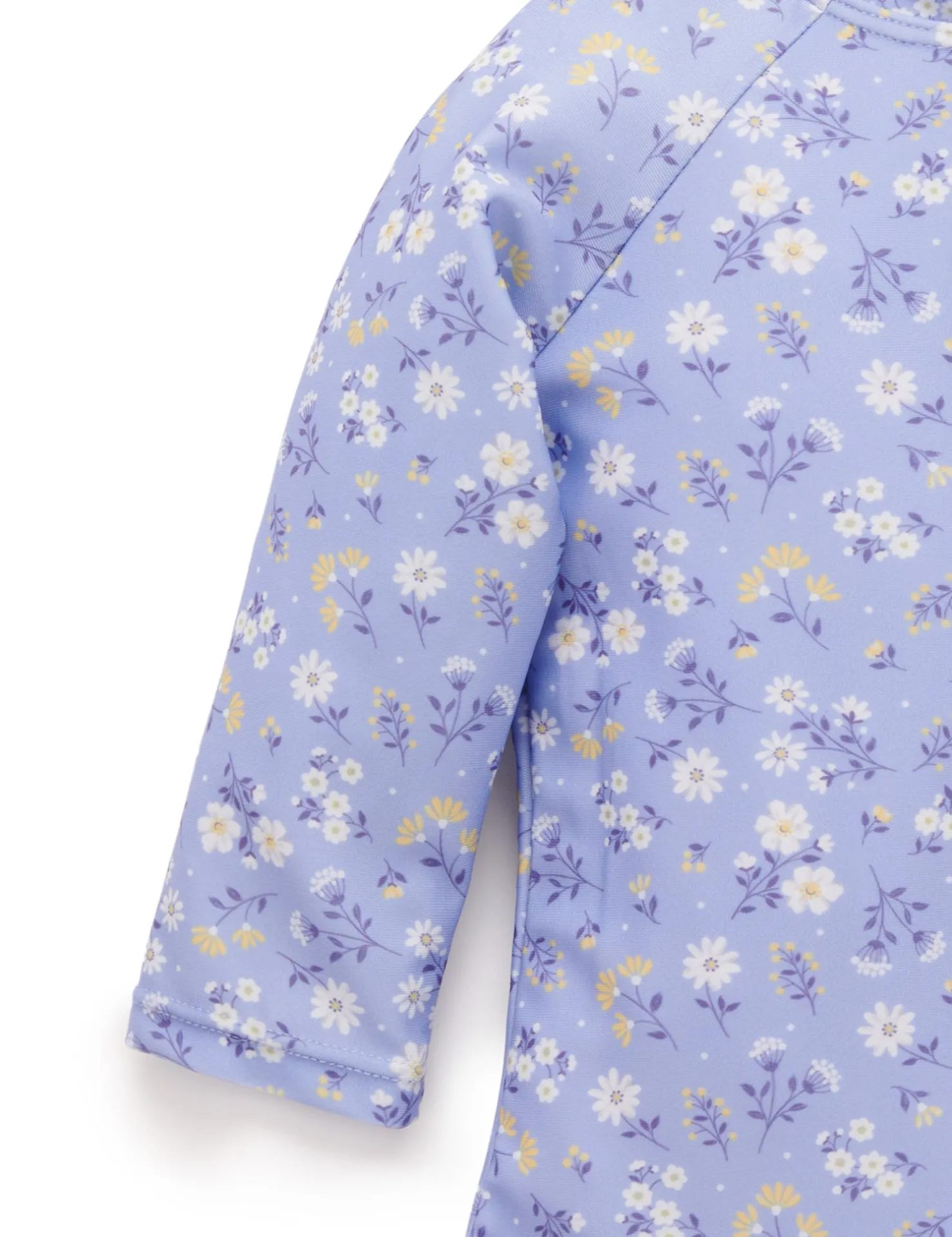 Blue Daisy Long Sleeve Swimsuit