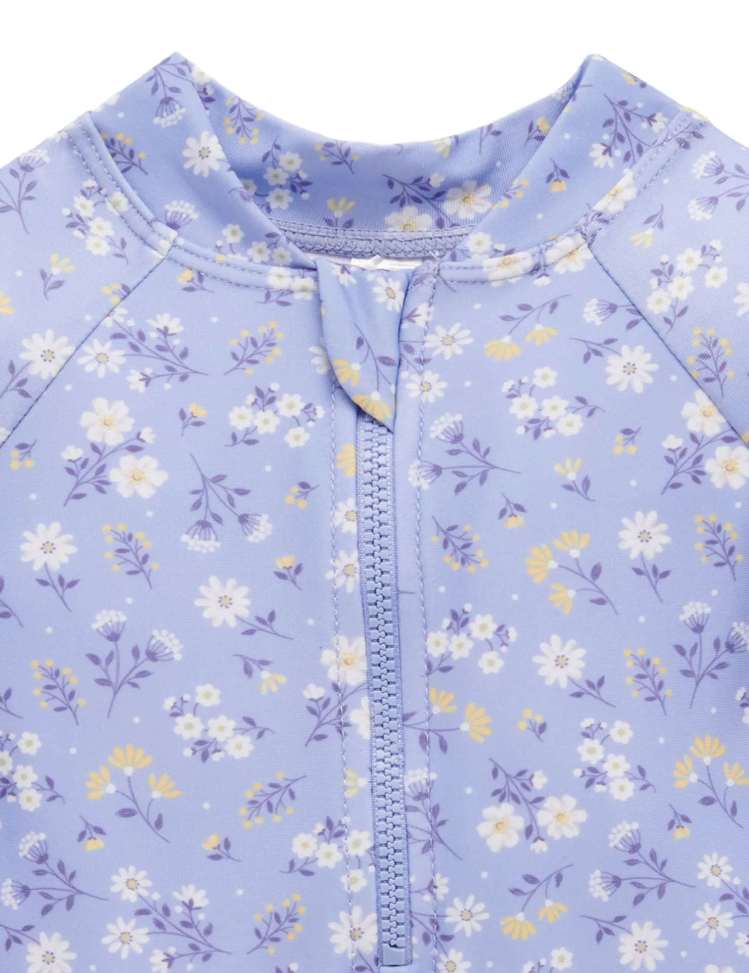 Blue Daisy Long Sleeve Swimsuit