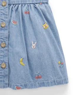 Chambray Broderie Dress