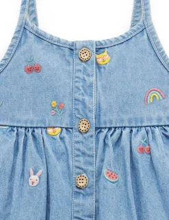 Chambray Broderie Dress