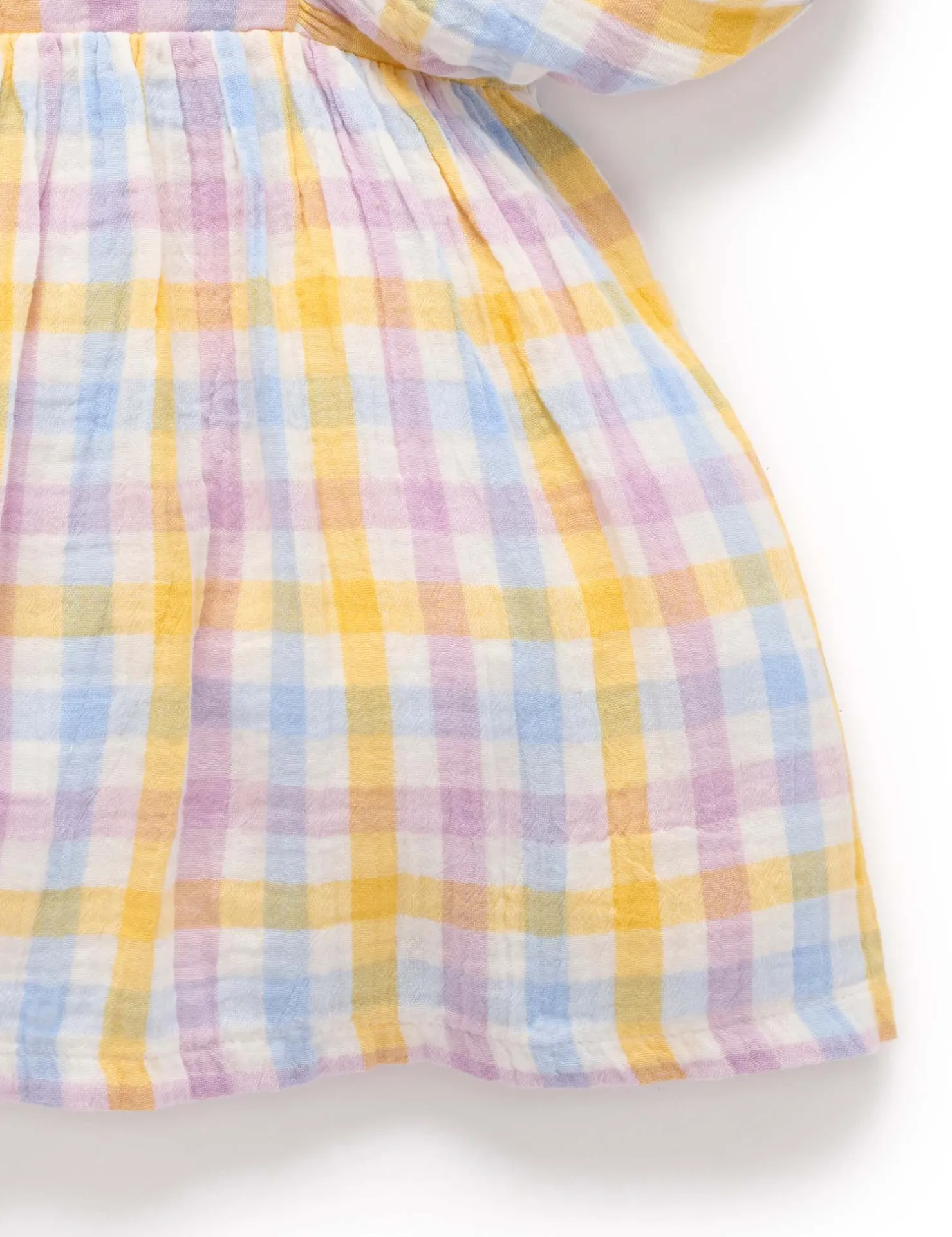 Check Gathered Dress