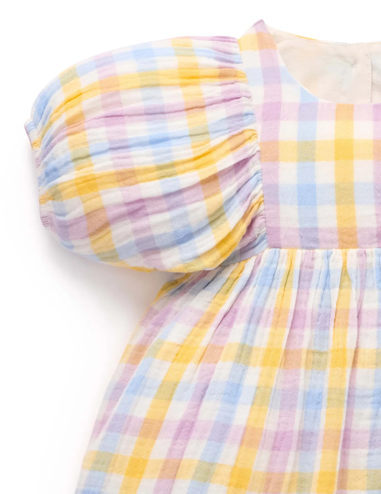 Check Gathered Dress