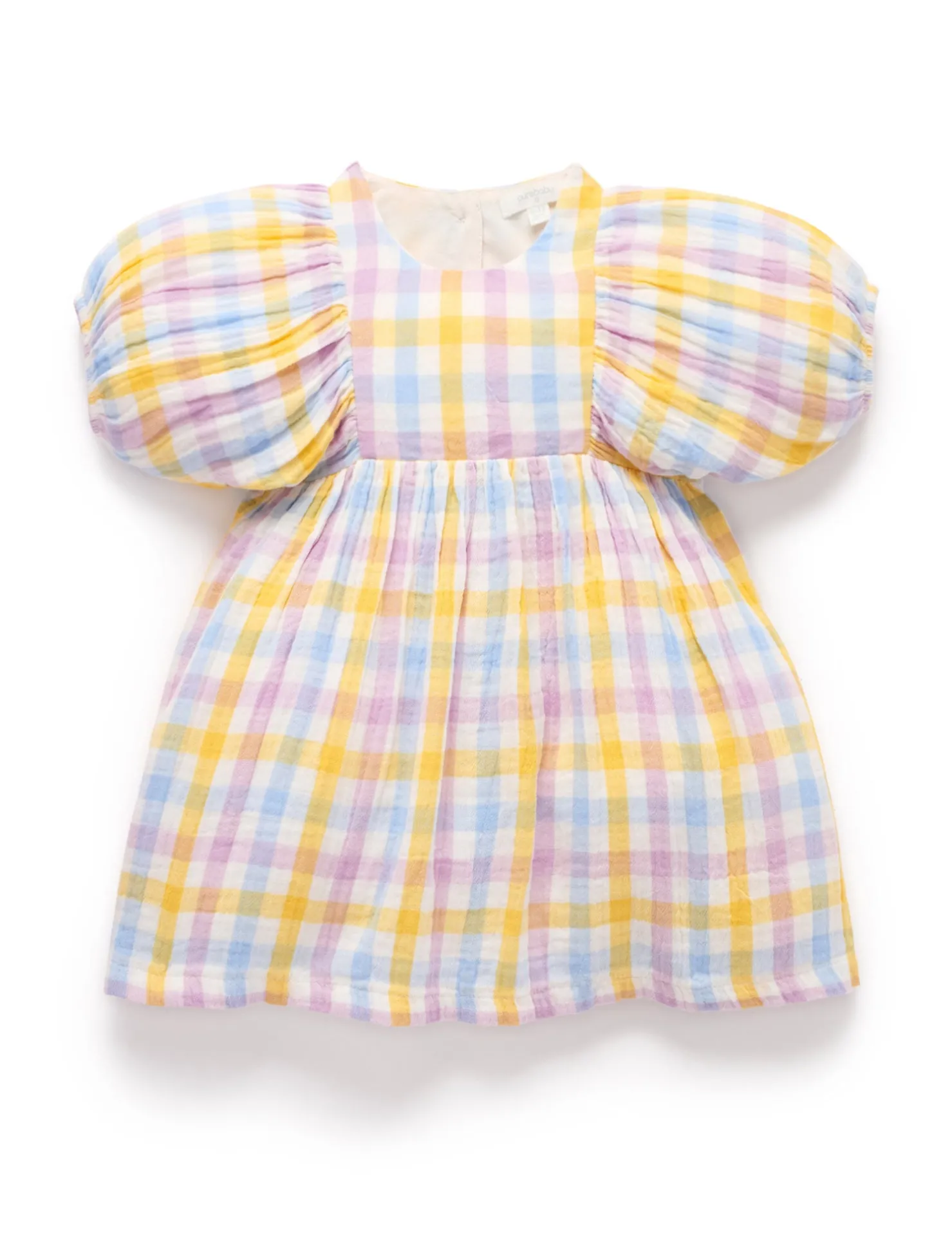 Check Gathered Dress