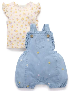 Daisy Broderie Overall Set