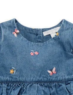 Denim Embroidered Dress