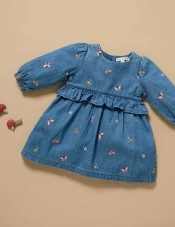 Denim Embroidered Dress