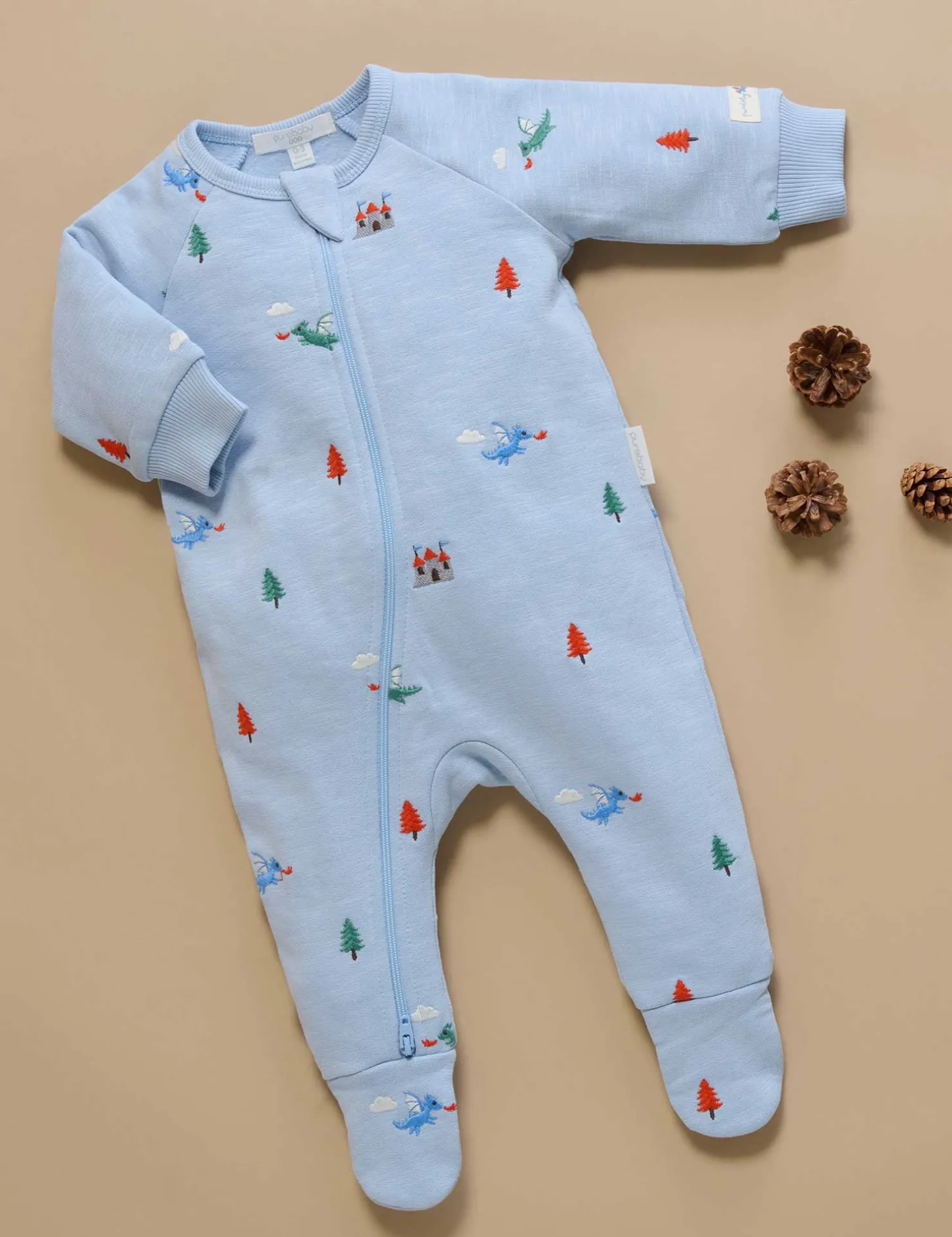 Dragon Embroidered Fleece Growsuit