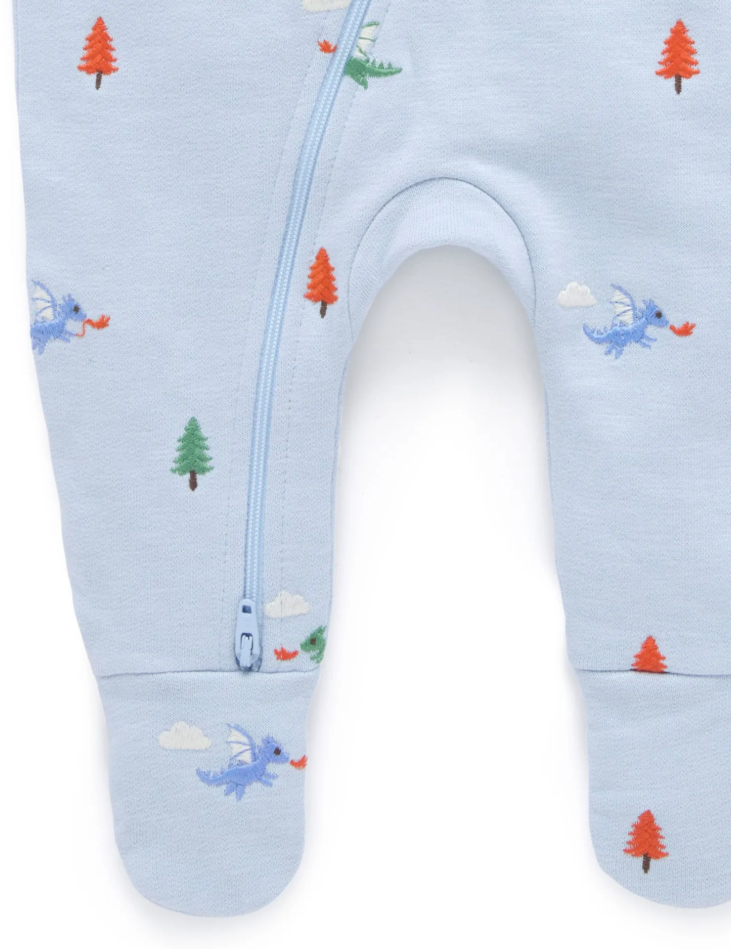 Dragon Embroidered Fleece Growsuit