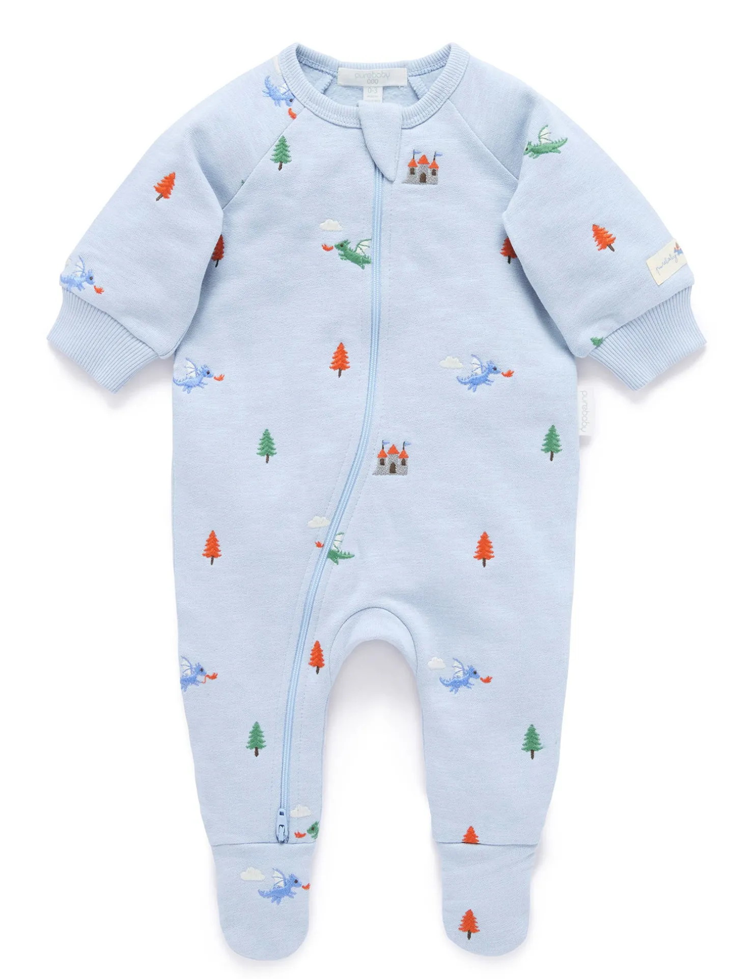 Dragon Embroidered Fleece Growsuit