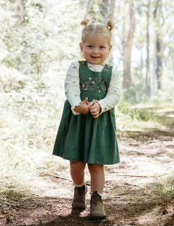 Embroidered Corduroy Pinnie
