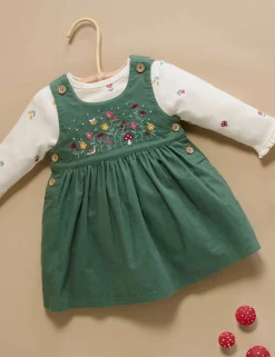 Embroidered Corduroy Pinnie