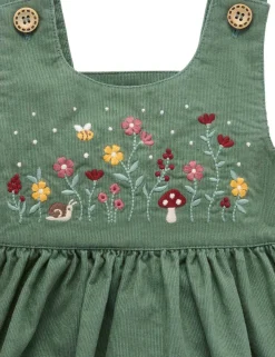 Embroidered Corduroy Pinnie