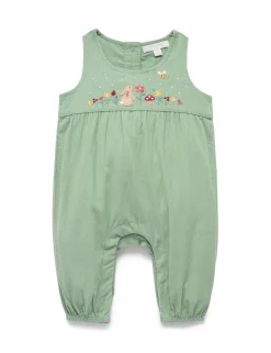 Embroidered Corduroy Romper
