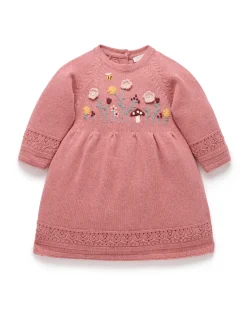 Embroidered Knitted Dress