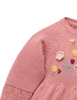 Embroidered Knitted Dress