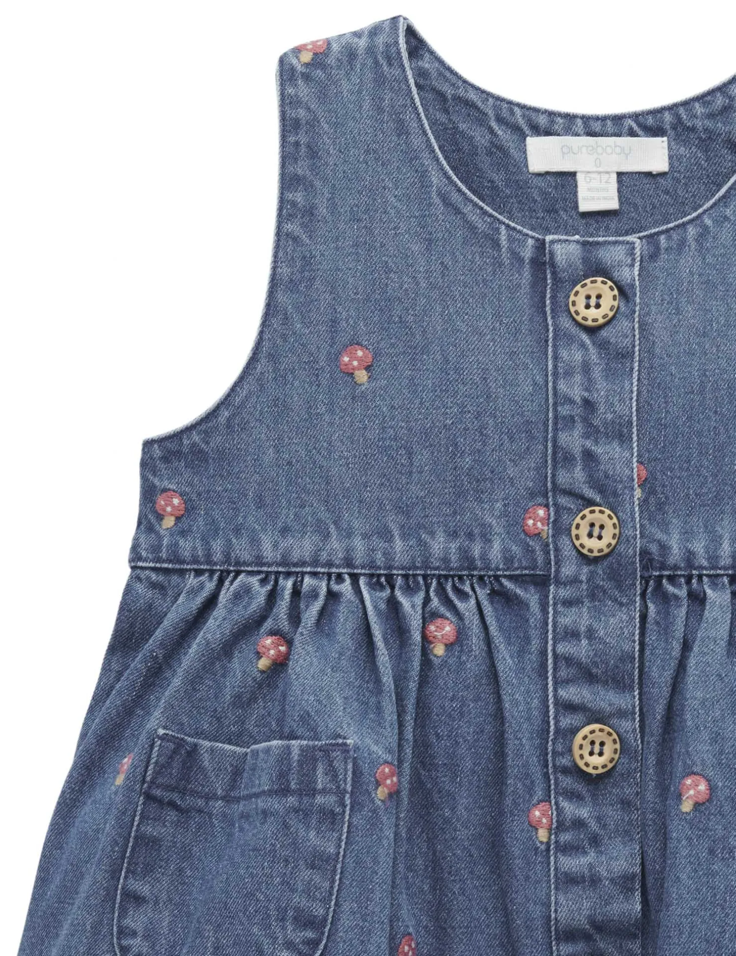 Embroidered Toadstool Pinnie