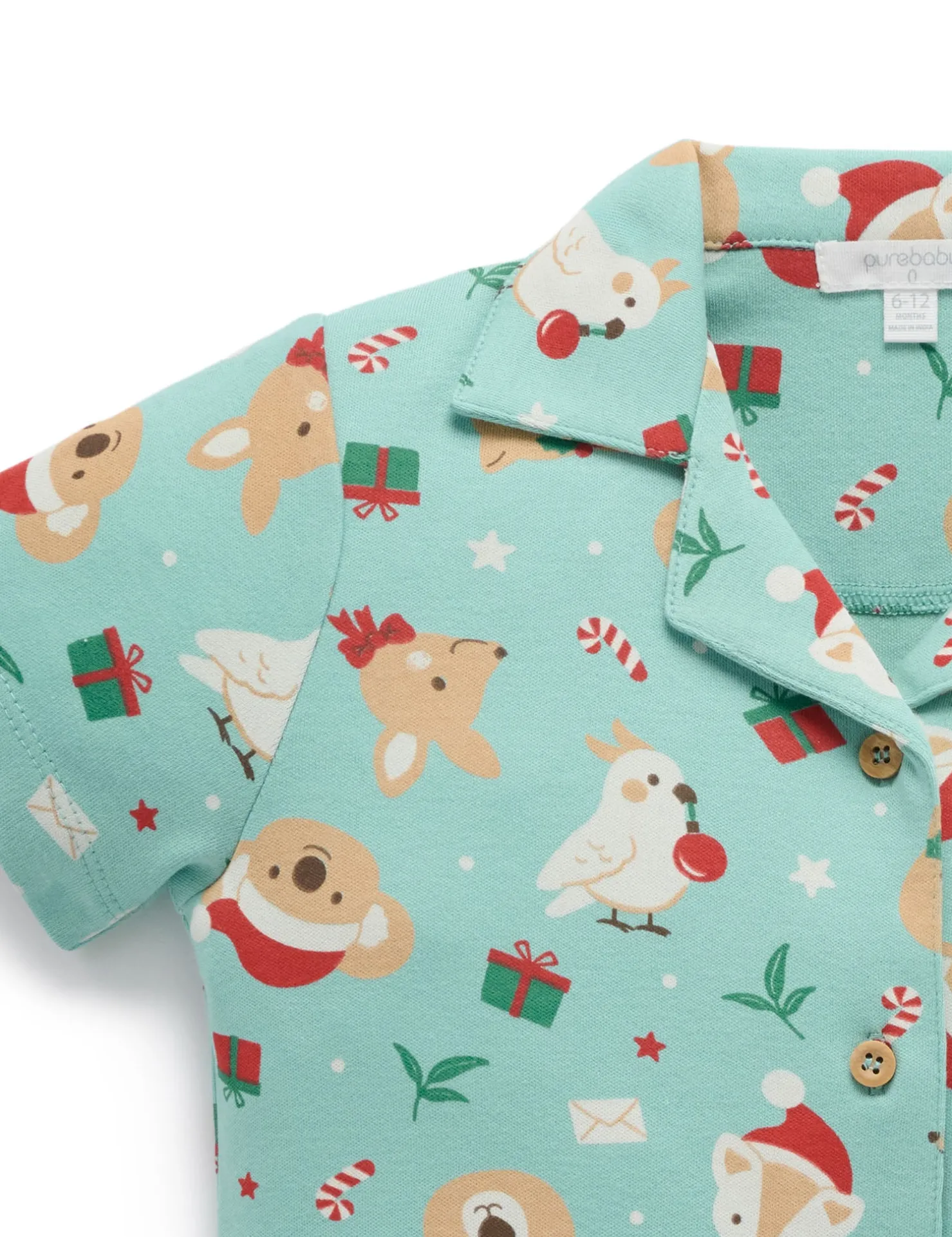 Festive Friends Button Up PJ Set