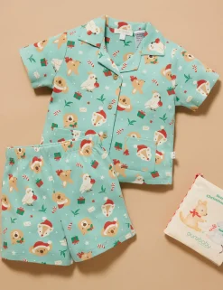Festive Friends Button Up PJ Set