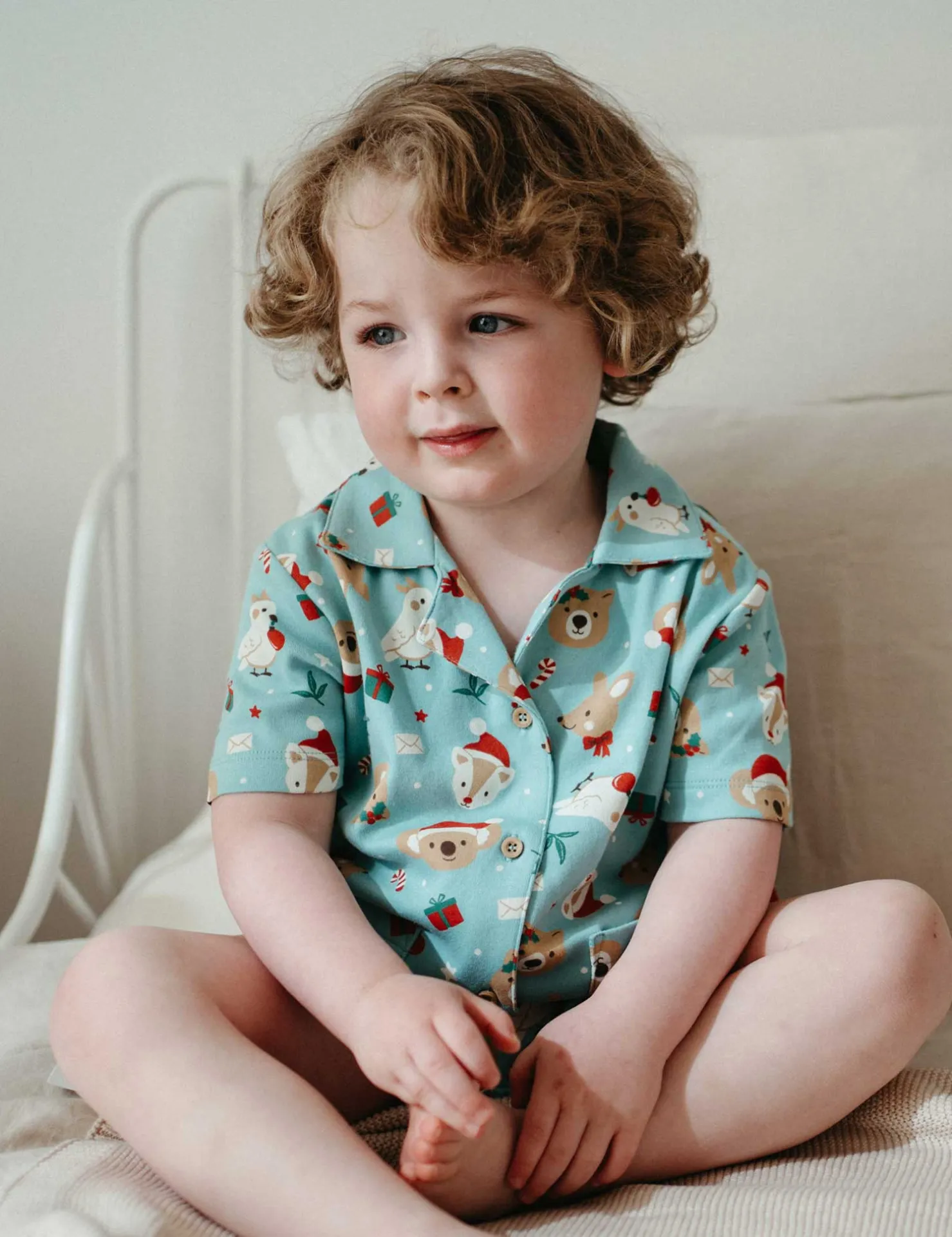 Festive Friends Button Up PJ Set