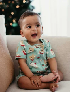 Festive Friends Short Sleeve Zip Growsuit