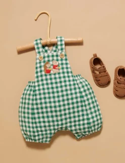 Festive Gingham Overalls