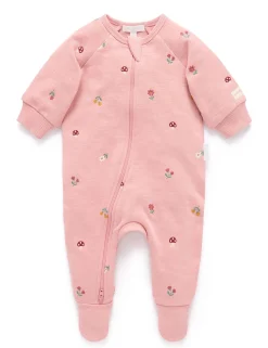 Forest Embroidered Fleece Growsuit