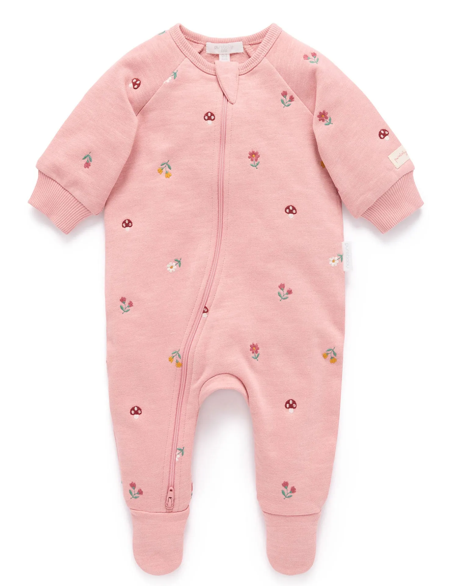 Forest Embroidered Fleece Growsuit