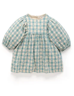 Gingham Gathered Dress
