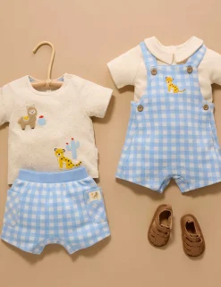 Gingham Overall Set