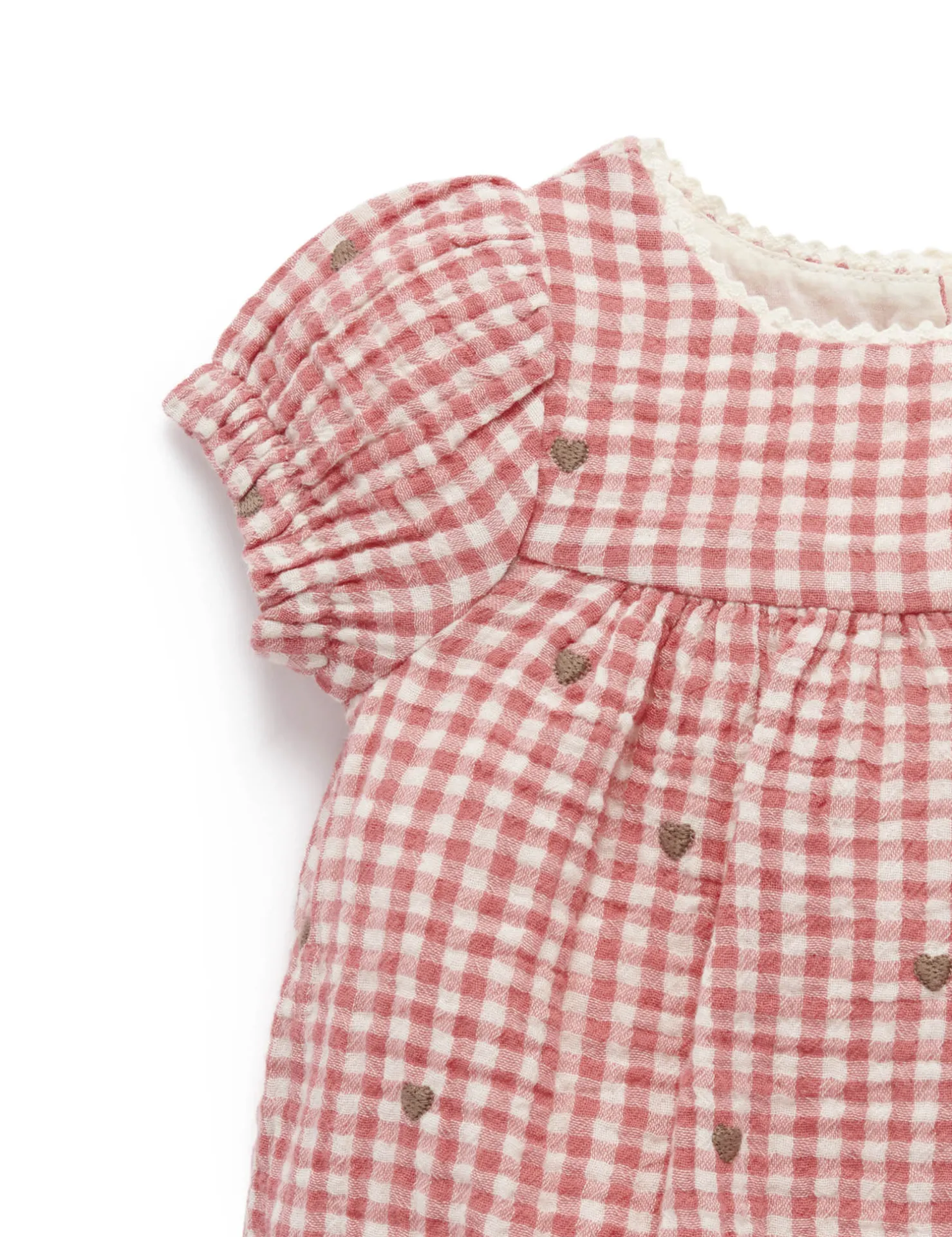 Heart Embroidered Romper