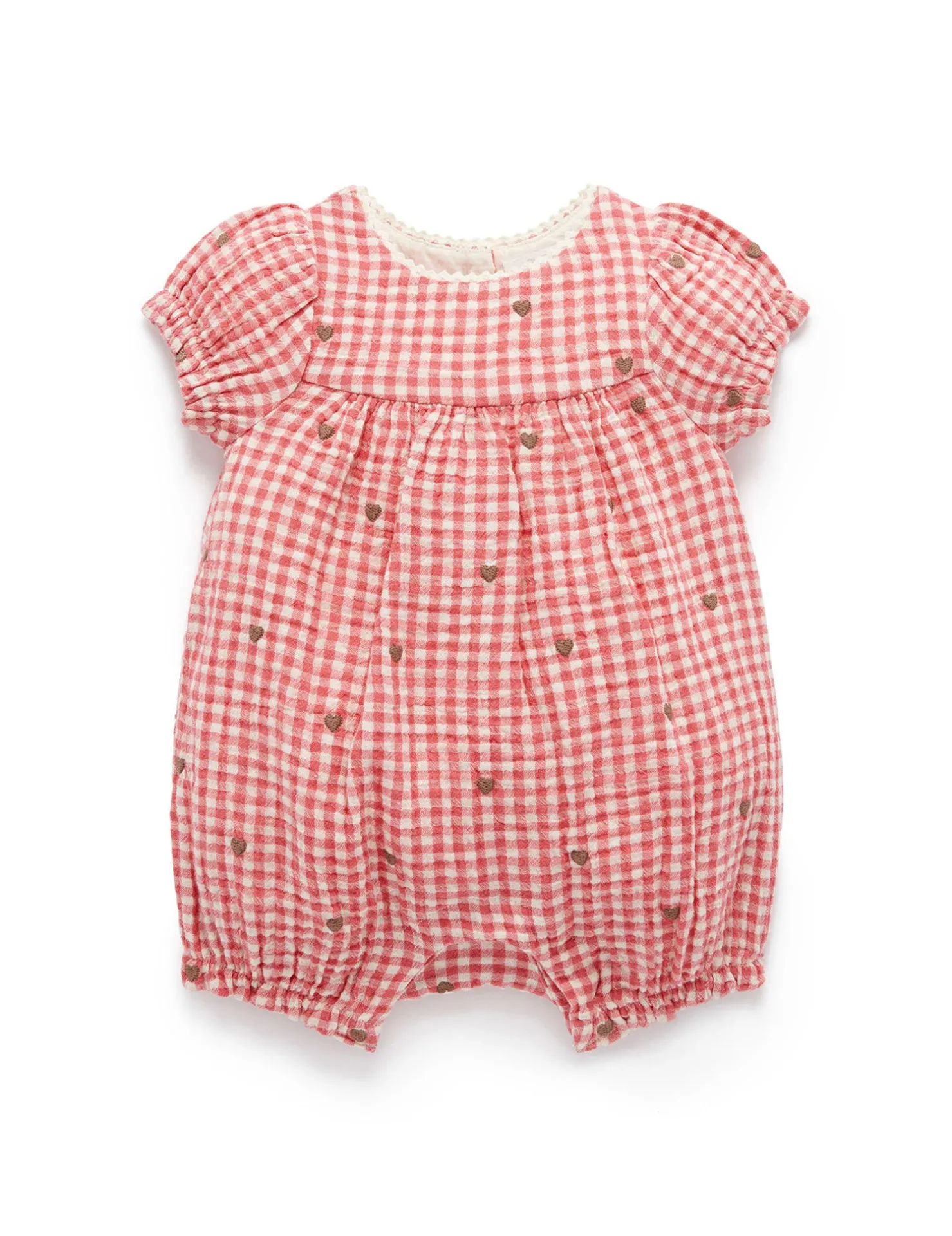 Heart Embroidered Romper