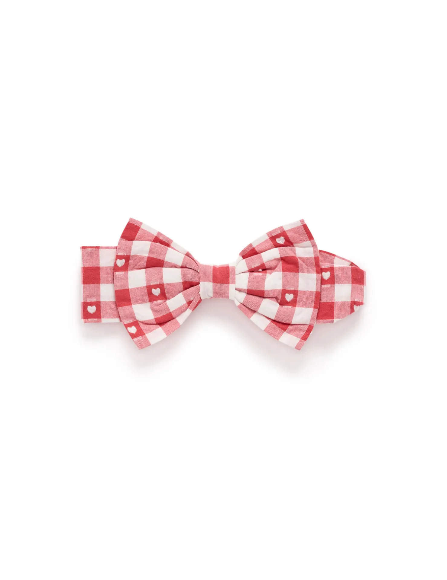 Heart Gingham Bow Headband