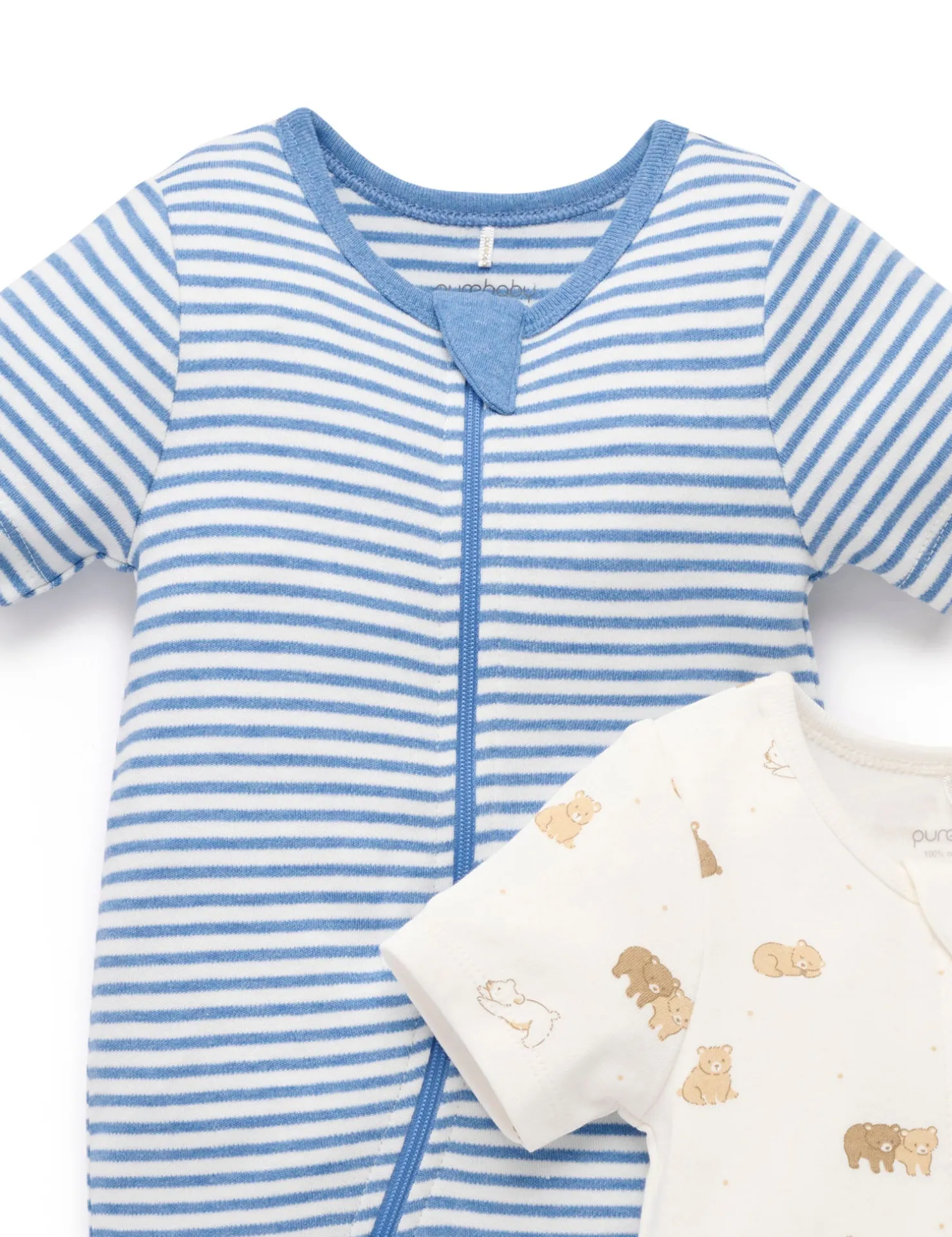 Little Bear 2 Pack Short Zip Growsuit