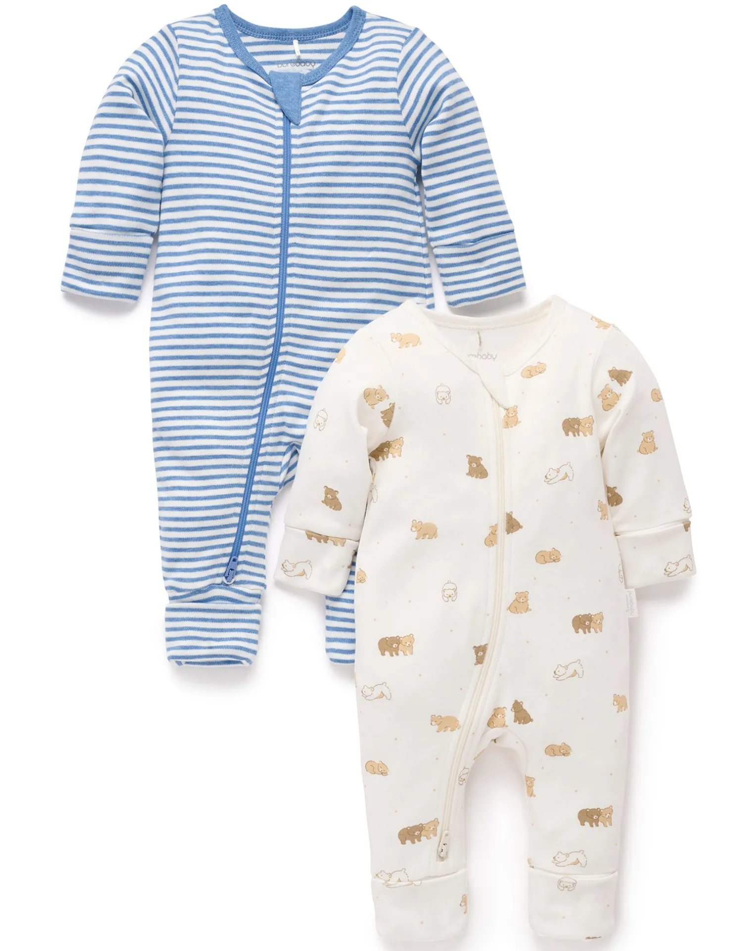 Little Bear 2 Pack Zip Growsuit