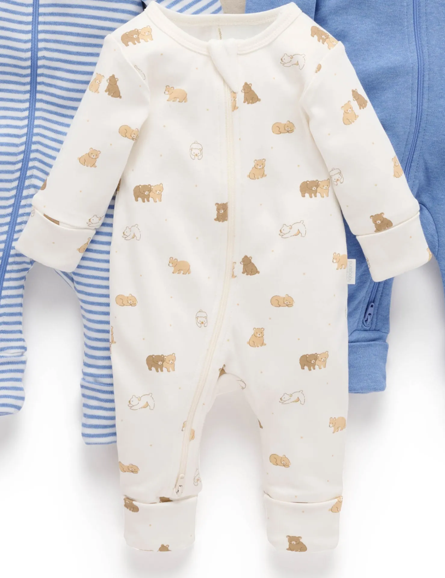 Little Bear 4 Pack Zip Growsuit