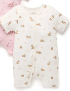 Little Bunny 2 Pack Short Zip Growsuit