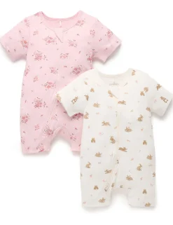 Little Bunny 2 Pack Short Zip Growsuit