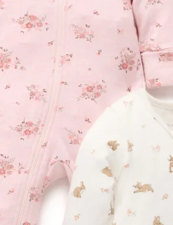 Little Bunny 2 Pack Zip Growsuit