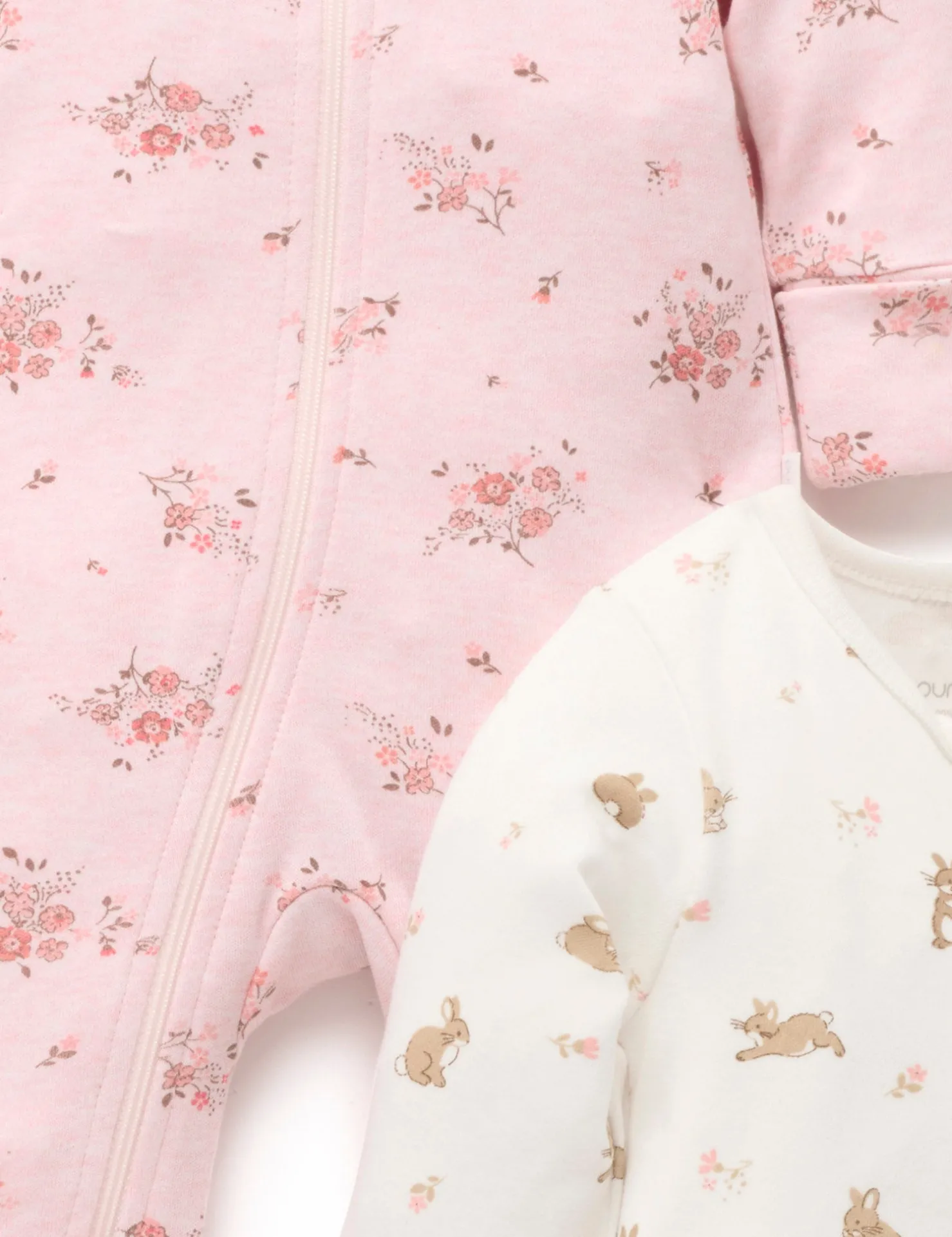 Little Bunny 2 Pack Zip Growsuit