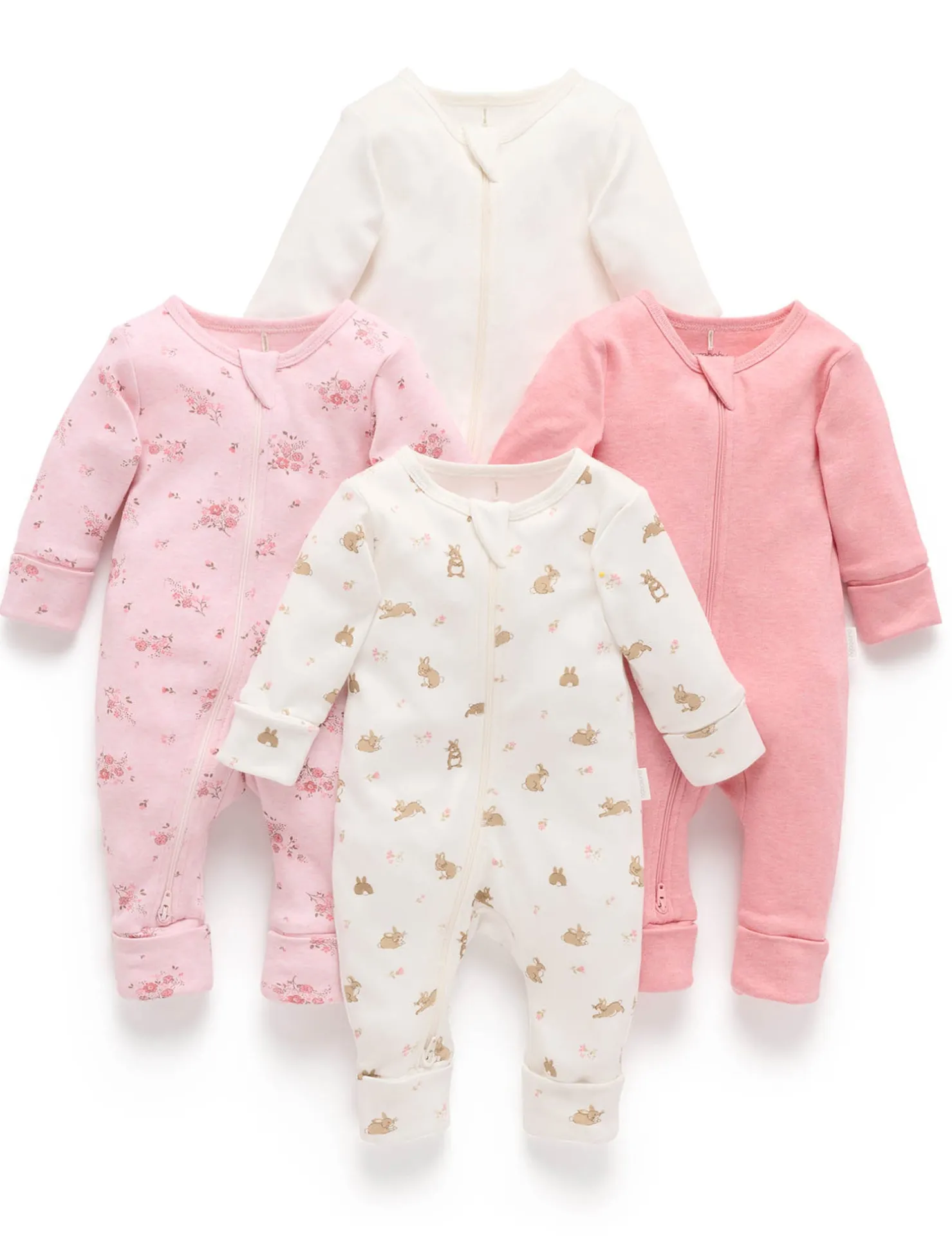 Little Bunny 4 Pack Zip Growsuit