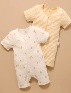 Little Ducky 2 Pack Short Zip Growsuit