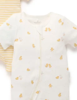 Little Ducky 2 Pack Short Zip Growsuit