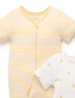 Little Ducky 2 Pack Short Zip Growsuit