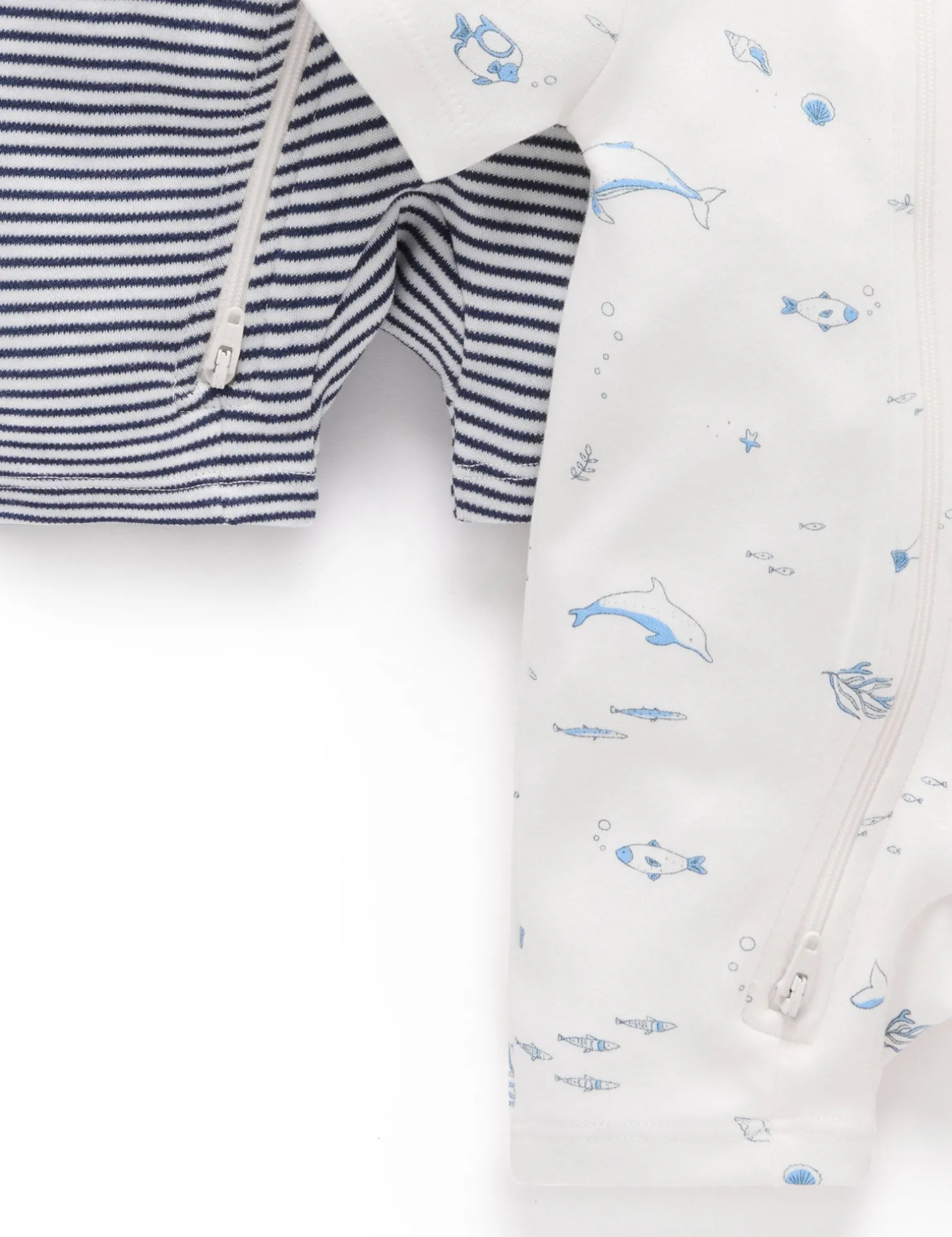 Nautical 2 Pack Short Zip Growsuit